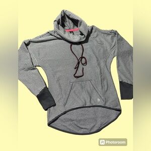 Mondetta Pullover Sweatshirt Cowl Neck Long Sleeve Striped Athleisure Size M